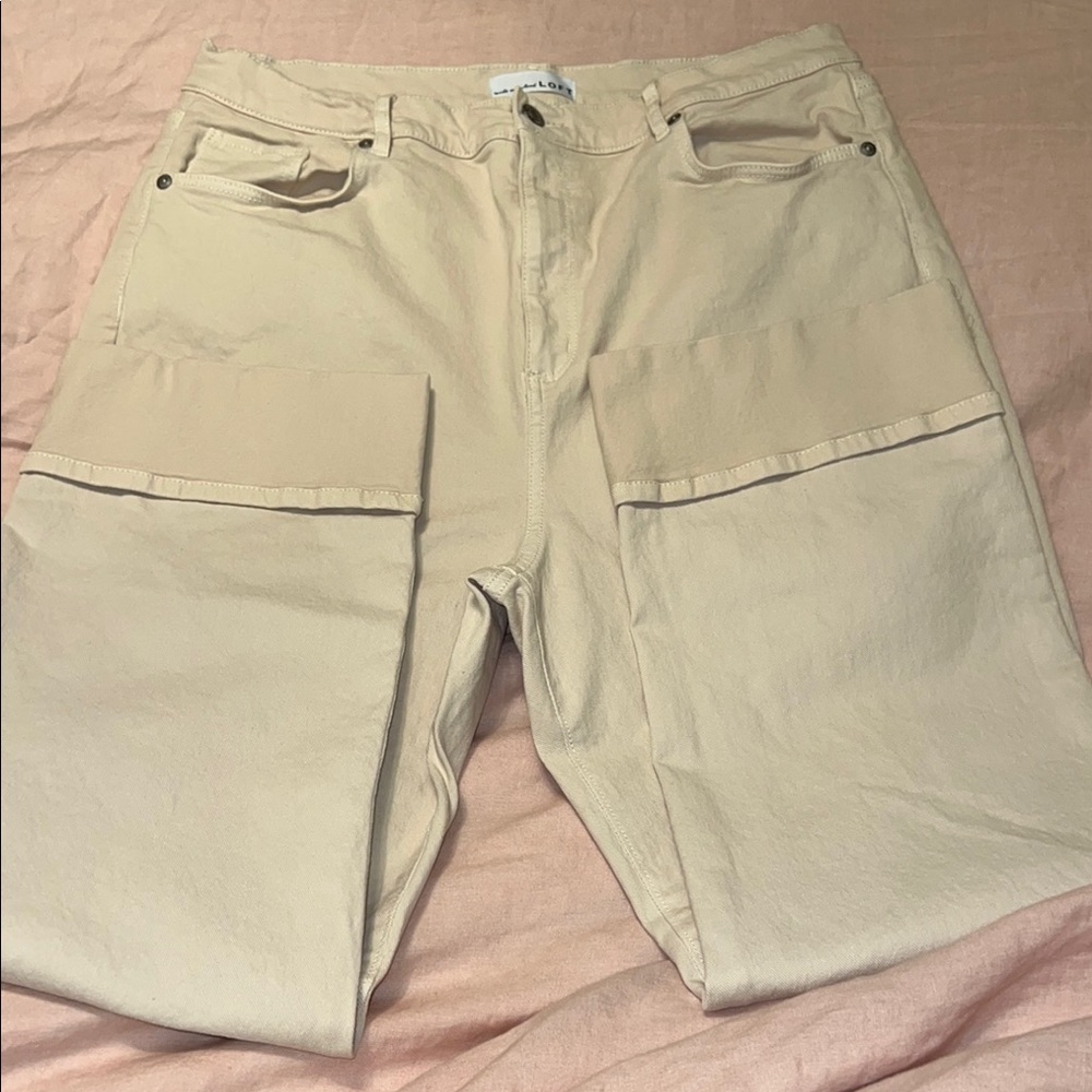 Loft - High Rise Cuffed Straight Jeans - Size 14